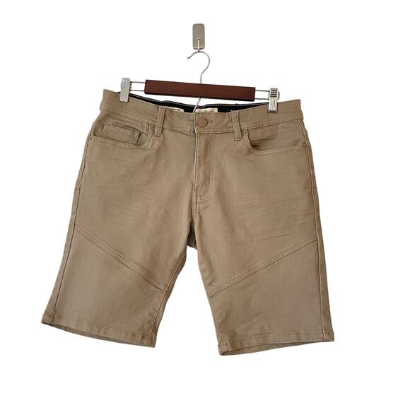 Scott James Shorts Mens 32W Khaki Tan Slim Fit Stretch Cotton Blend - Picture 1 of 10